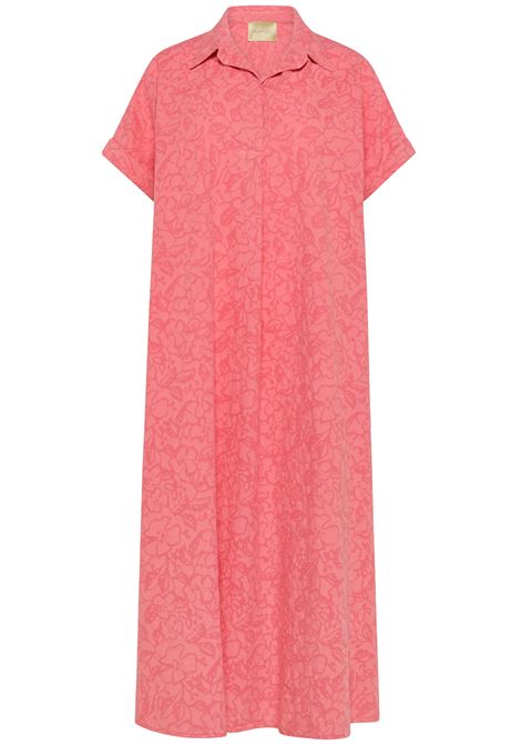 Caligo dress in textured poplin - coral MOMONI |  | MODR016MO340411