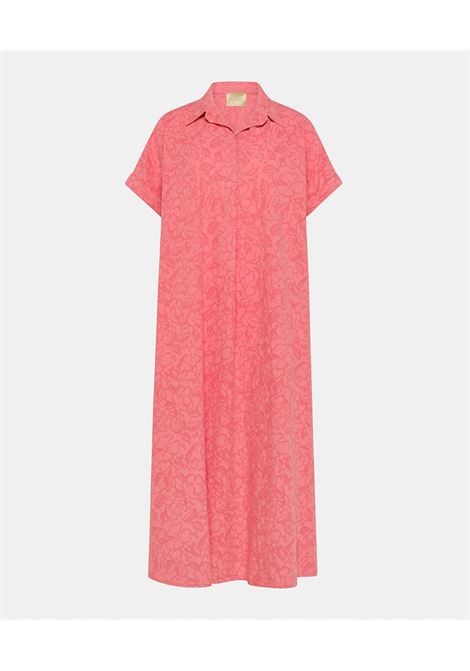 Caligo dress in textured poplin - coral MOMONI |  | MODR016MO340411