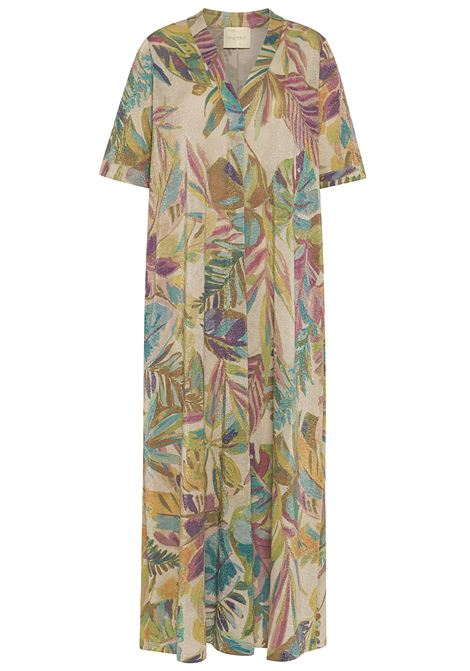 Printed lurex jersey altamura dress - multicolor aqua navy MOMONI |  | MODR025MO357662