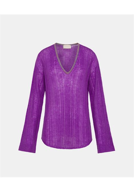 Maglia Banal Alpaca Mohair Operato - Viola MOMONI | Maglieria | MOKN0160465