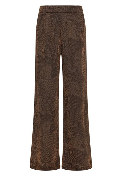 Pantaloni Lanzarote Bis in Jersey Lurex Jacquard - Cioccolato/Rame MOMONI | Pantaloni | MOPA0296022