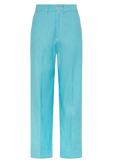 Pantaloni Fucsia Bis in Color Denim Stretch - Turchese MOMONI | Pantaloni | MOPA0360851