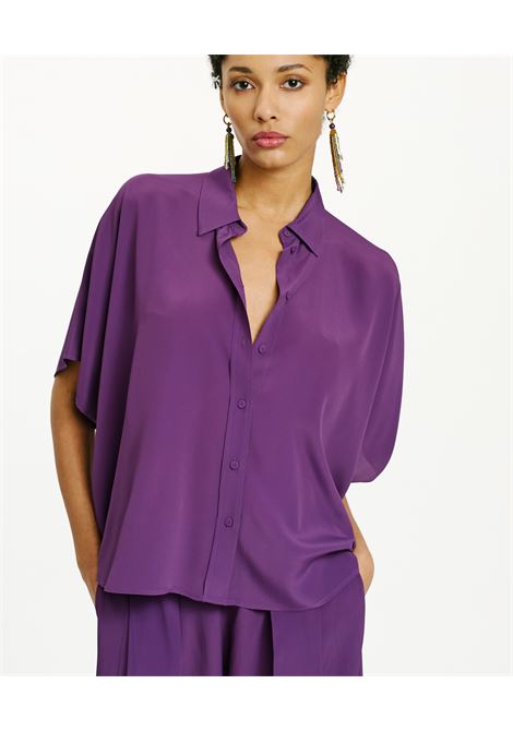 Brooklyn Acetate Silk United Shirt - Purple MOMONI |  | MOSH004LMM0465