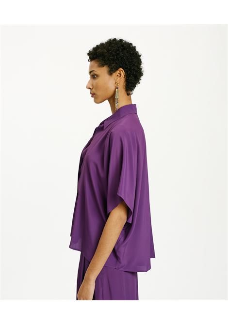 Brooklyn Acetate Silk United Shirt - Purple MOMONI |  | MOSH004LMM0465