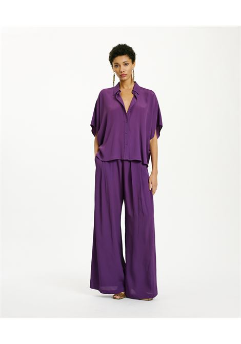 Brooklyn Acetate Silk United Shirt - Purple MOMONI |  | MOSH004LMM0465