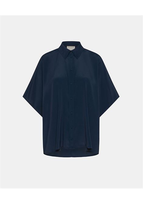 Brooklyn United Silk Acetate Shirt - Midnight Blue MOMONI |  | MOSH004LMM0870