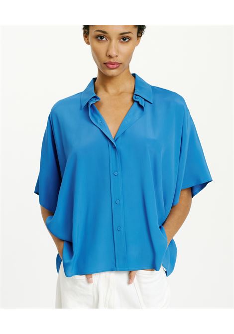 Brooklyn United Silk Acetate Shirt - Cobalt MOMONI |  | MOSH004LMM0881