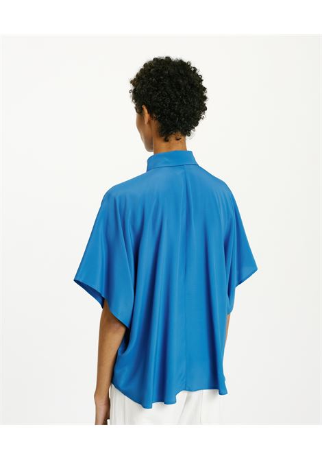 Brooklyn United Silk Acetate Shirt - Cobalt MOMONI |  | MOSH004LMM0881