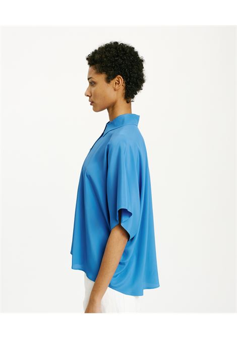 Brooklyn United Silk Acetate Shirt - Cobalt MOMONI |  | MOSH004LMM0881