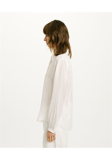 Alicia Shirt in Silk Habutai - Cream MOMONI |  | MOSH0070040