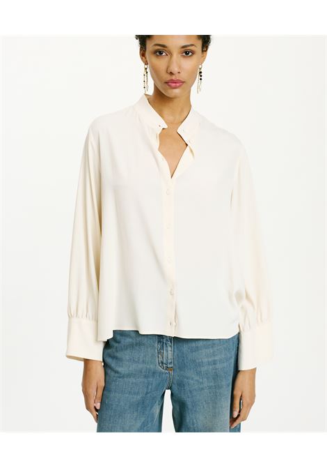 Franklyn Shirt in United Silk Acetate - Cream MOMONI |  | MOSH008LMM0040