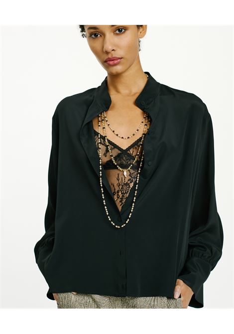 Franklyn Shirt in United Silk Acetate - Black MOMONI |  | MOSH008LMM0990