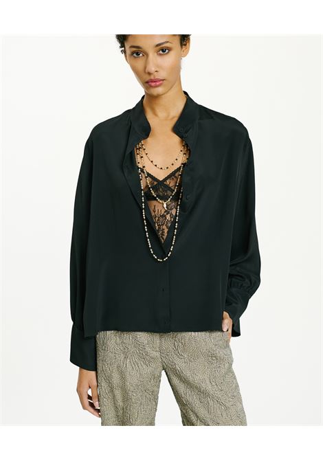 Franklyn Shirt in United Silk Acetate - Black MOMONI |  | MOSH008LMM0990