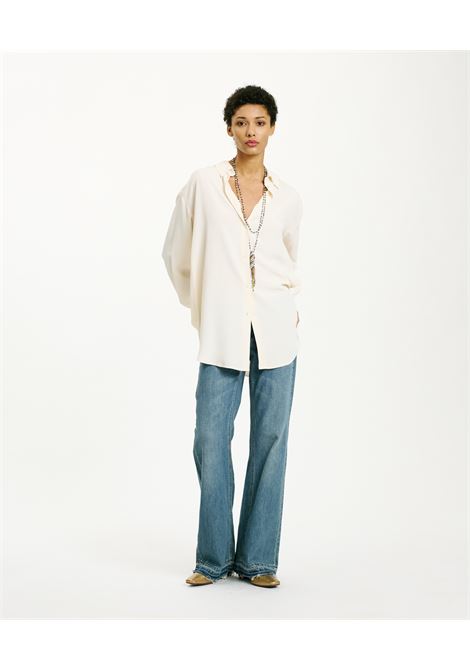 Hamacas Shirt in Silk Acetate - Cream MOMONI |  | MOSH0090040