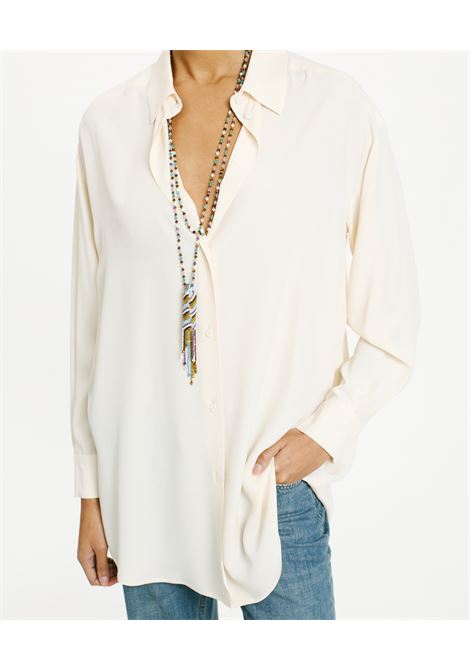 Hamacas Shirt in Silk Acetate - Cream MOMONI |  | MOSH0090040