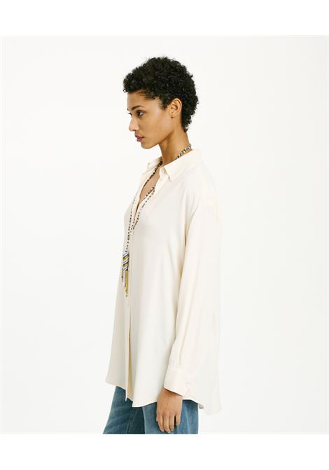 Hamacas Shirt in Silk Acetate - Cream MOMONI |  | MOSH0090040