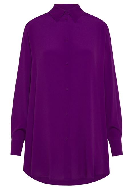 Hamacas Shirt in Silk Acetate - Purple MOMONI |  | MOSH0090465