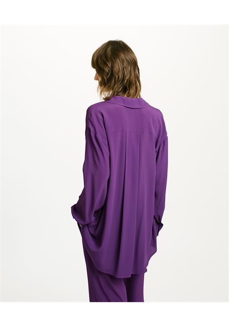 Hamacas Shirt in Silk Acetate - Purple MOMONI |  | MOSH0090465