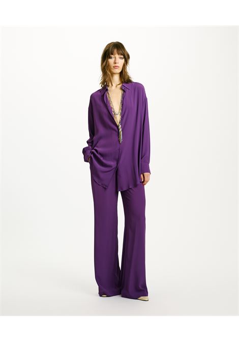 Hamacas Shirt in Silk Acetate - Purple MOMONI |  | MOSH0090465