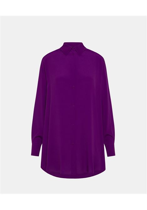 Hamacas Shirt in Silk Acetate - Purple MOMONI |  | MOSH0090465