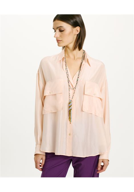 Pitanga Shirt in Silk Habutai - Blossom MOMONI |  | MOSH0130402