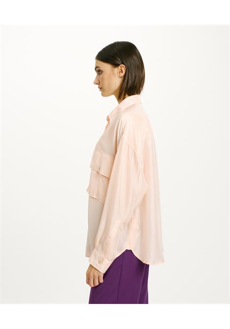 Pitanga Shirt in Silk Habutai - Blossom MOMONI |  | MOSH0130402