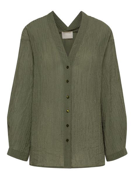 Serrania Shirt in Embossed Operated - Sage Green MOMONI |  | MOSH0140730