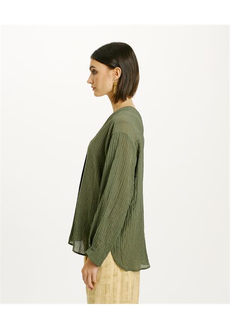 Serrania Shirt in Embossed Operated - Sage Green MOMONI |  | MOSH0140730