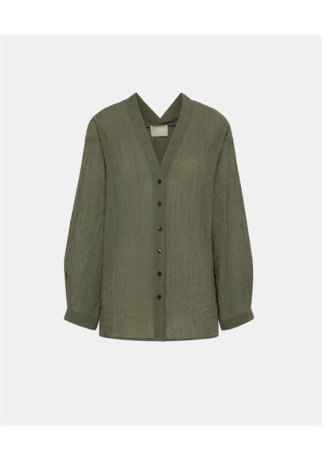 Serrania Shirt in Embossed Operated - Sage Green MOMONI |  | MOSH0140730