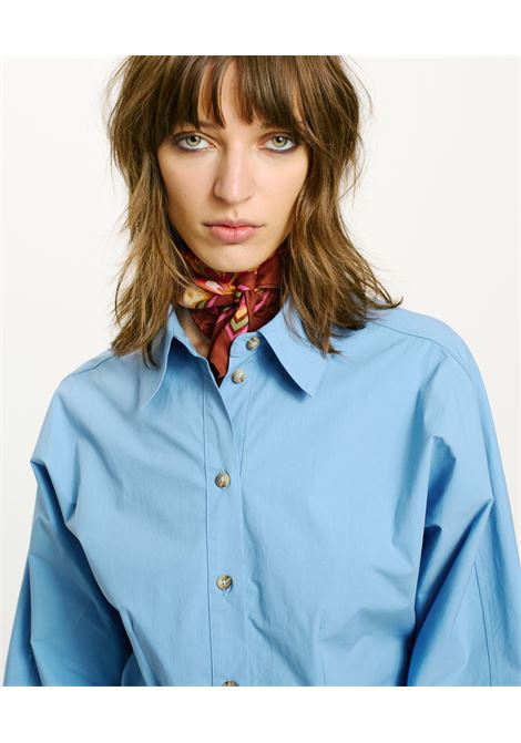 Nil Shirt in Stretch Poplin - Sky MOMONI |  | MOSH0160821