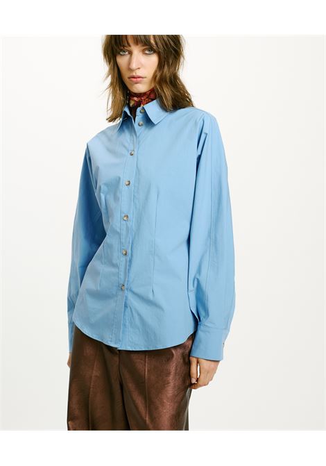 Nil Shirt in Stretch Poplin - Sky MOMONI |  | MOSH0160821