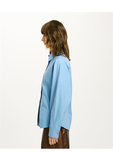 Nil Shirt in Stretch Poplin - Sky MOMONI |  | MOSH0160821