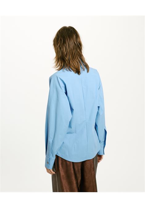 Nil Shirt in Stretch Poplin - Sky MOMONI |  | MOSH0160821