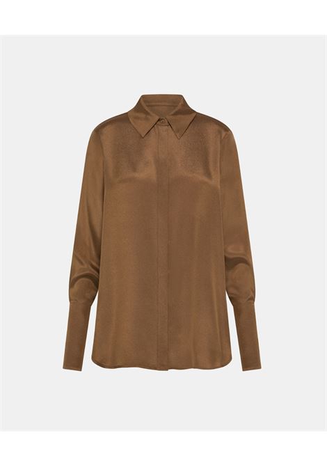 Tena Shirt in United Acetate Silk Crepe - Tobacco MOMONI |  | MOSH0190640