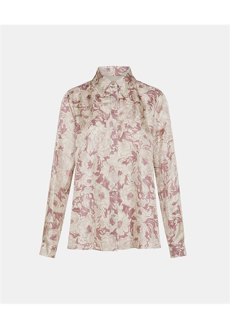 Arles Shirt in Printed Silk Twill - Pink/Beige MOMONI |  | MOSH022LMM4065