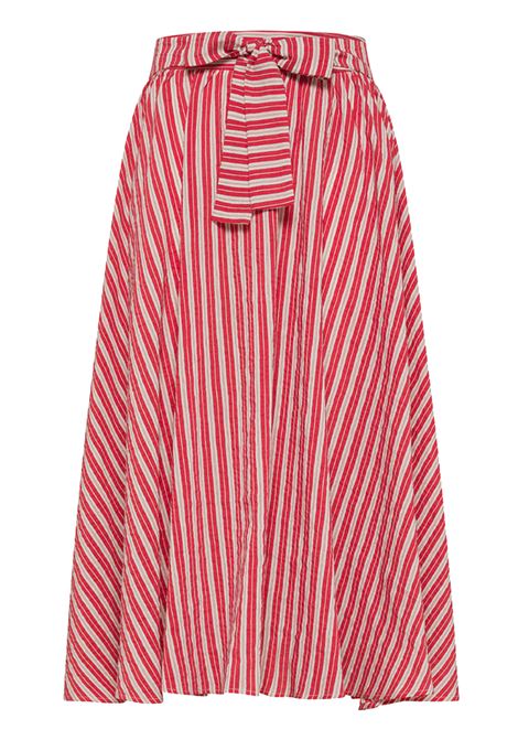 Striped cotton and silk caiana skirt - cream/red MOMONI |  | MOSK0031030