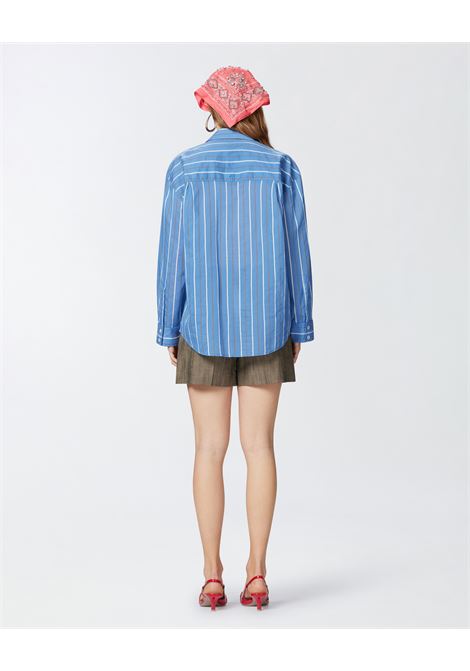 Blue striped shirt with jewel embroidery PINKO |  | 104708-A2ETEZZ